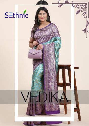 VEDIKA BY SETHNIC BANARASI ART SILK SAREES MANUFACTURER IN SURAT